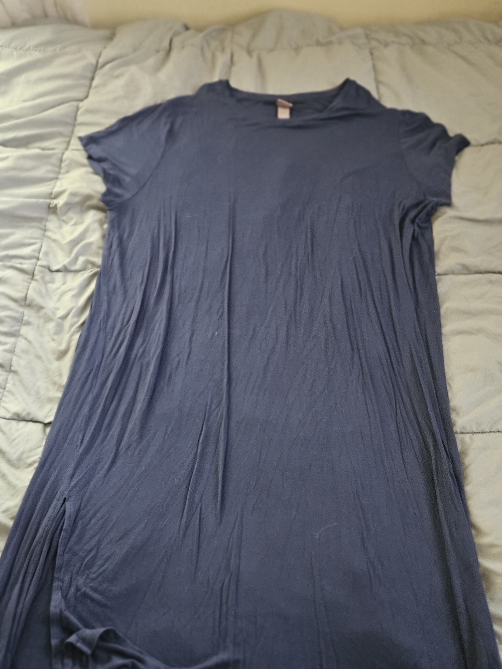 H&M Navy Short Sleeve Maxi Dress